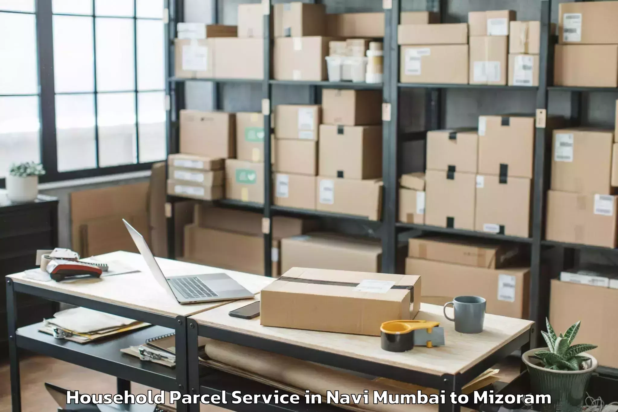 Easy Navi Mumbai to Khawzawl Household Parcel Booking